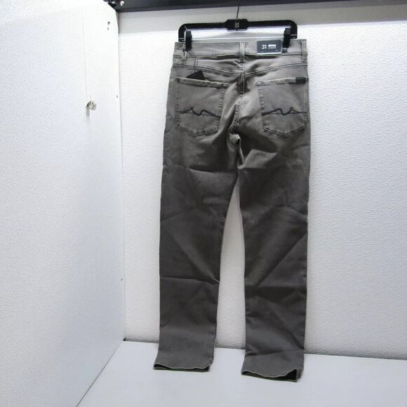 NEW 7 FOR ALL MANKIND Mens Slimmy Straight Leg Jeans Size 31 x 32 Grey - Picture 3 of 12